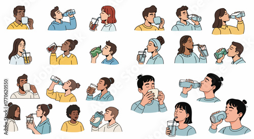 Pasta types collection in packaging for food branding