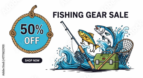 Fishing gear sale with discount offer