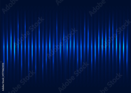 Blue glass neon gradient stripes with glowing laser effect abstract background. Geometric concept vector design