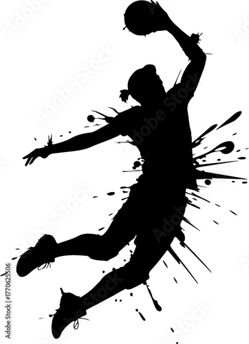 volleyball ball silhouette vector illustration