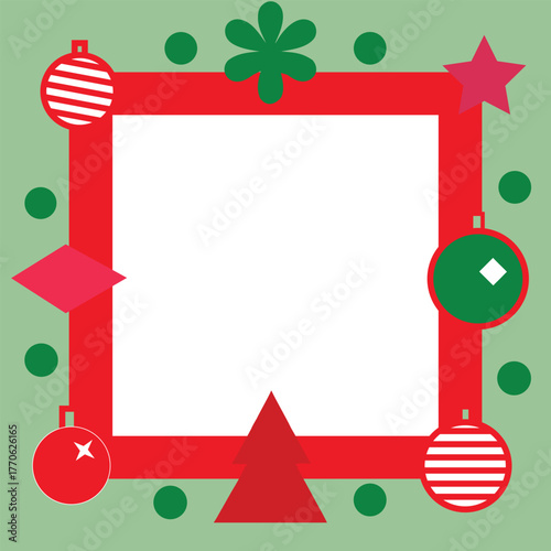 Bold Graphic Frame with Striped Borders and Oversized Ornaments