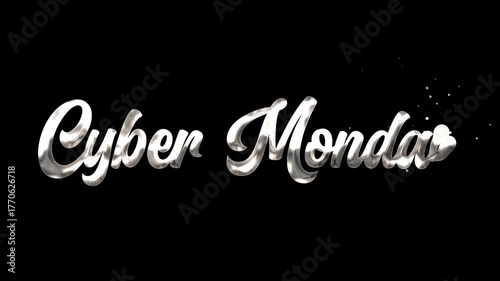 Engaging Cyber Monday text animation. Perfect for ecommerce and digital marketing. High-resolution with an alpha channel.