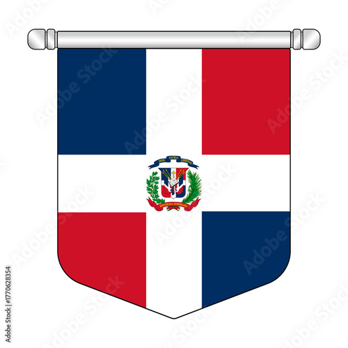 Equatorial Dominican Republic National Banner Symbol Hanging