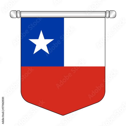 Equatorial Chile National Banner Symbol Hanging
