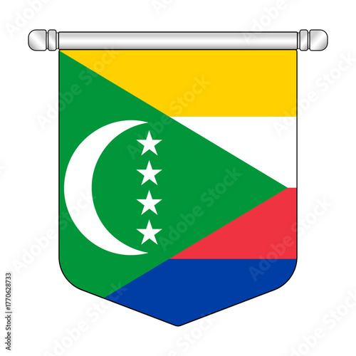 Equatorial Comoros National Banner Symbol Hanging