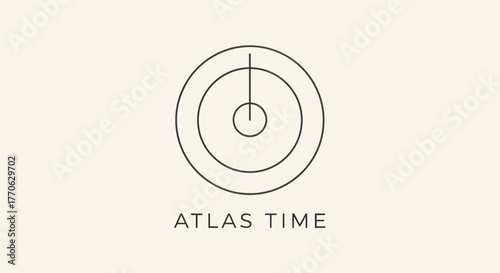 Minimalist circular logo design with concentric circles and a central point representing time or focus.