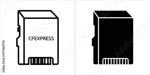 Cfexpress card icon and silhouette