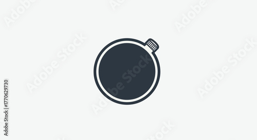 Simple Dark Circle with a Small Knob on the Side.