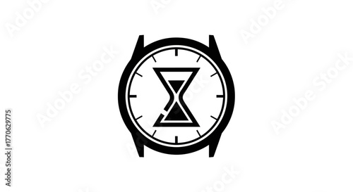 Watch with Hourglass Symbolizing Time and Urgency.