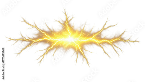 Electric discharge illustration bright energy bolt strike effect powerful thunder lightning graphic design element