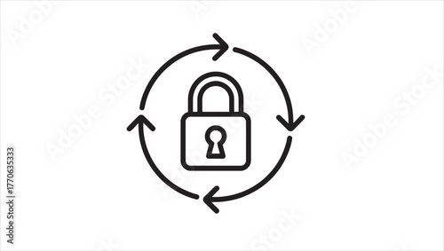 Collection of outline style icons representing privacy and security concepts