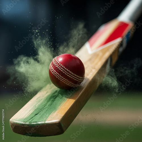 Cricket bat and bat. ready for play 