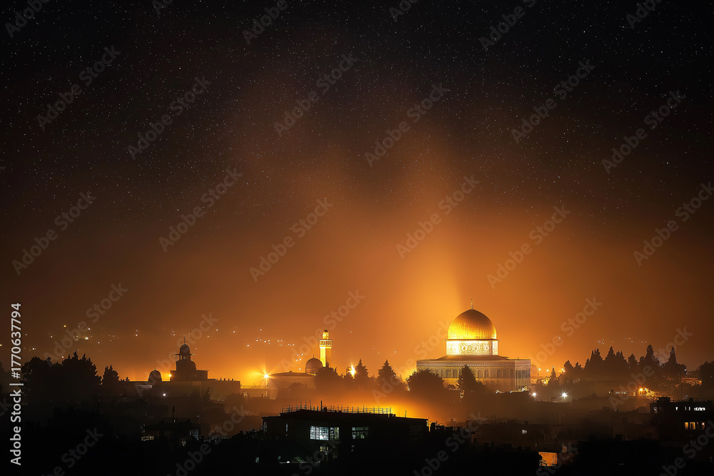 Obraz premium Night Journey to Al-Aqsa