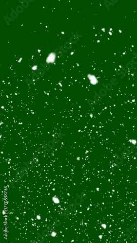 snow falling  on green screen