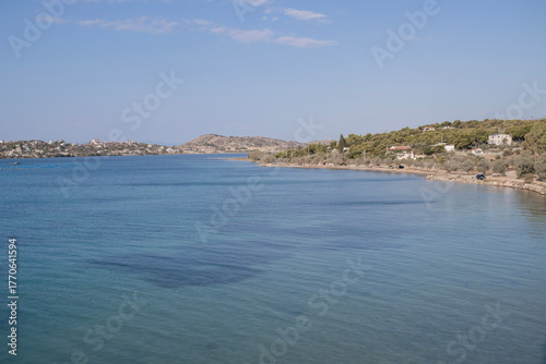 Fototapeta Naklejka Na Ścianę i Meble -  view of the coast of Salamina island greece