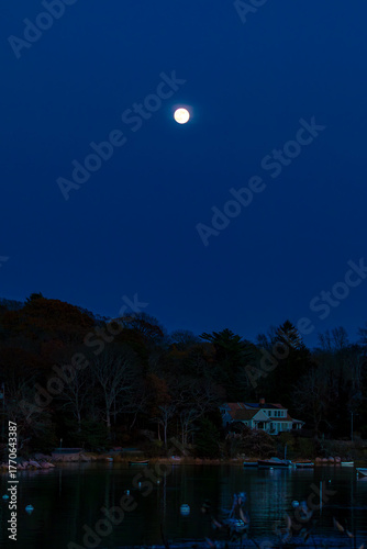Moon over the harbor Cape Cod