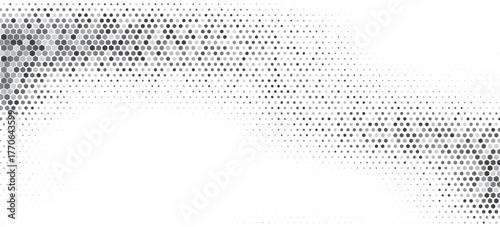 Gray, black, white beehive background. Honeycomb, bees hive cells pattern. Bee honey shapes. Vector geometric seamless texture symbol. Hexagon, hexagonal raster, mosaic cell sign or icon. Gradation.
