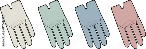 Vector illustration of human hand anatomy presented in a multi-color array, ideal for medical diagrams, diagnostic tools, and educational content focusing on internal structures and nerve pathways
