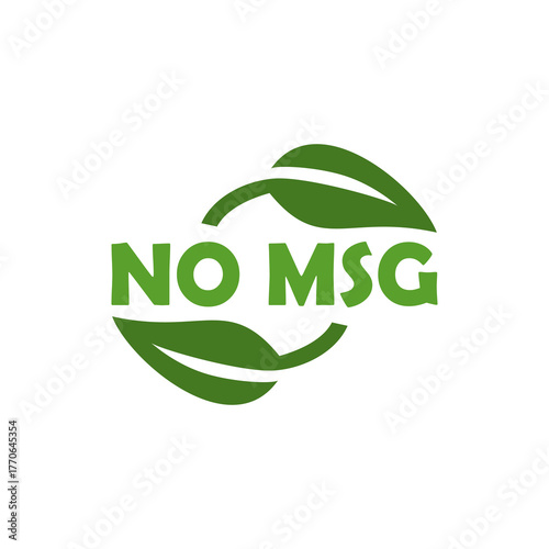 No MSG, MSG free icon isolated on white background