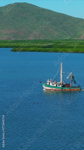Old fishing boats in the sea
