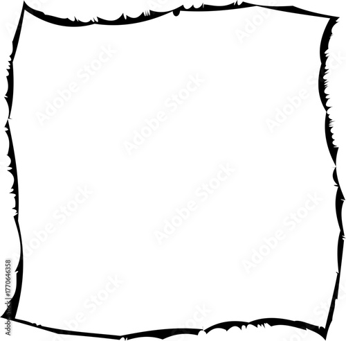 Square frame with wavy irregular borders generating organic geometric structure.