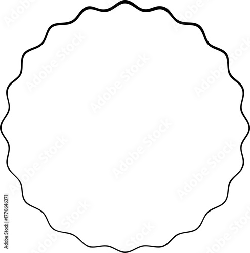 Circular border with flowing irregular lines producing organic distorted edges.