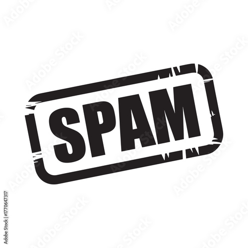 Distressed spam stamp or label with grunge texture