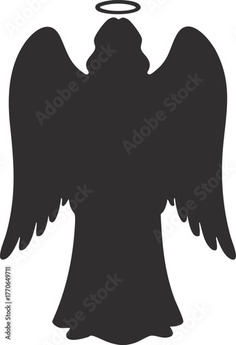 Angel with Wings and Halo vector illustration 
