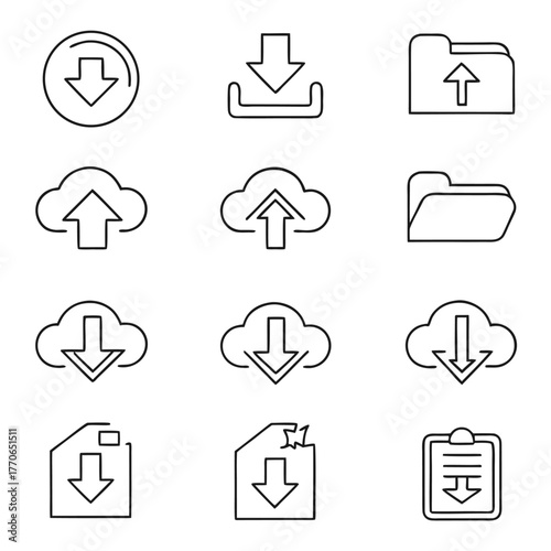 vector-line-icons-of-upload-and-download---cloud--.eps