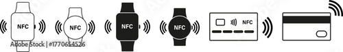 Watches and Bank Cards with NFC Symbols