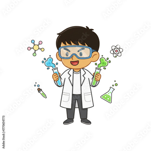 funny cartoon scientist