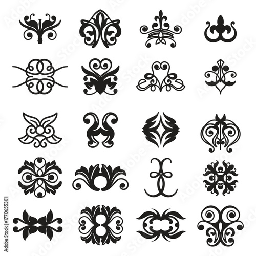 Fleur de lys icons set. Heraldic symbol