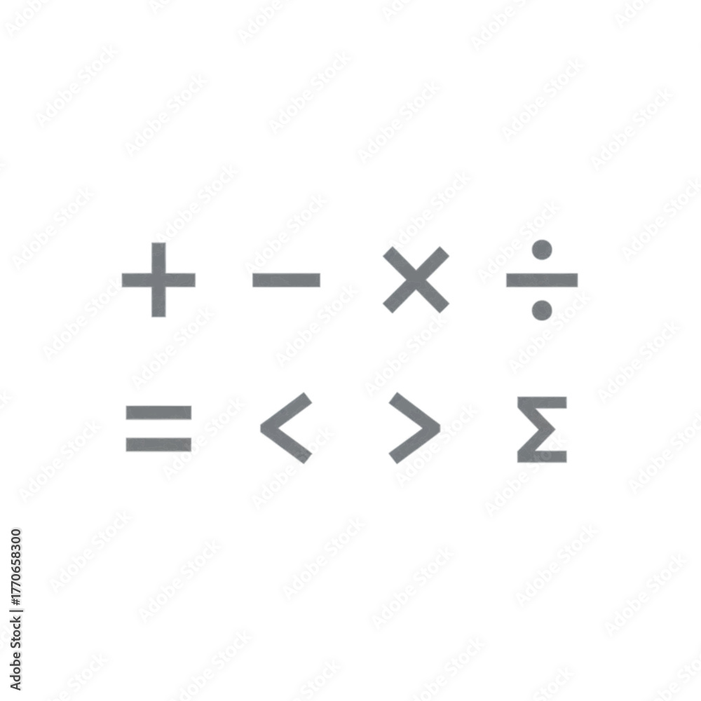 Obraz premium Mathematical Symbols Icons Set for Education and Calculations