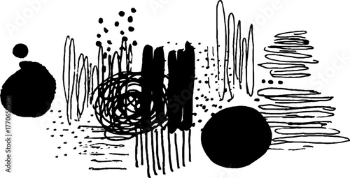 Abstract artistic chaos with doodles and brushstrokes for creative design projects