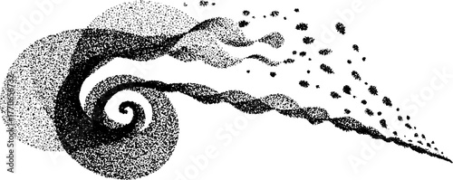 Abstract black and white spiral smoke illustration for design and decor