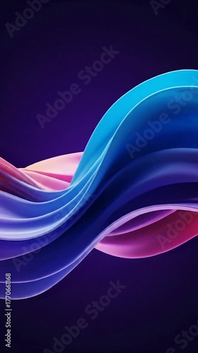 Abstract waves flow blue to purple on dark background