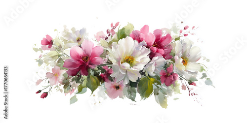 Soft pastel flower arrangement isolated delicate blooms spring summer celebration