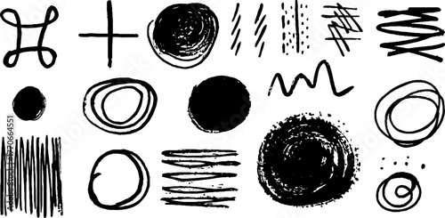 Minimalist black and white abstract doodles for creative design projects