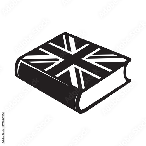 Book with union jack flag cover illustrating british literature and culture