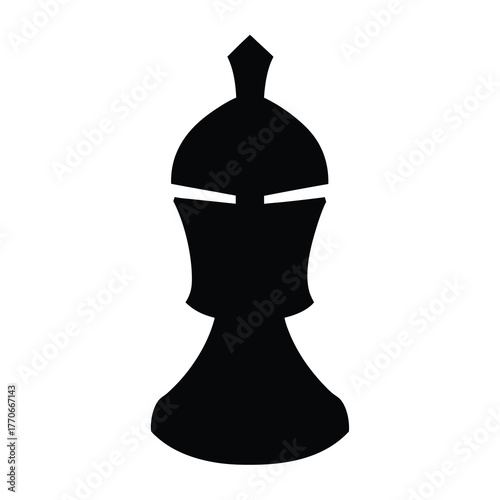 Minimalist Black Silhouette Depiction of a Spartan Helmet, Symbolizing Ancient Warfare