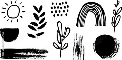 Minimalist abstract doodles for modern packaging design