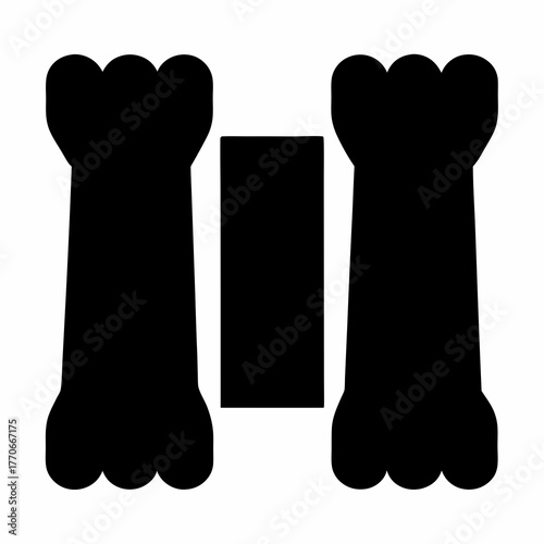 Geometric fortress silhouette in black, abstract architecture and graphic design concept