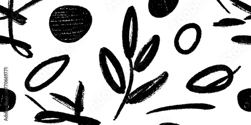 Minimalist abstract black and white branch landscape design for prints or posters