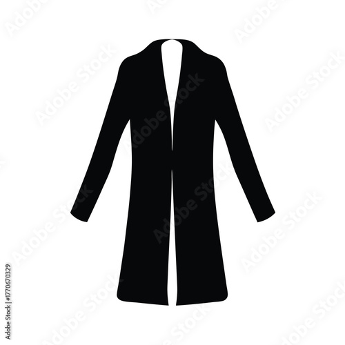 Elegant black cardigan silhouette with an open front for modern fashion needs