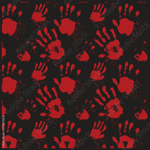 Flat design bloody handprint background