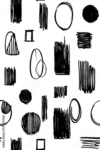 Minimalist black and white geometric pattern for modern design