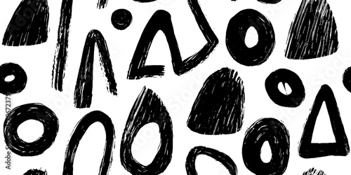 Minimalist abstract black and white bell pattern for modern design