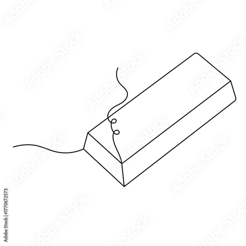 Gold bar icon continuous one line drawing outline vector illustration