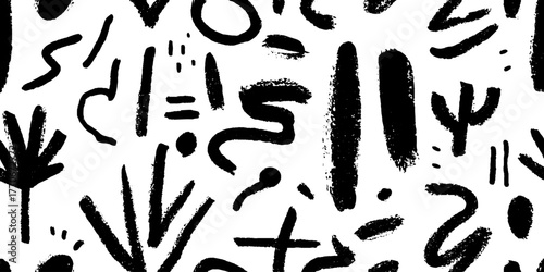 Abstract botanical minimalist design in monochrome