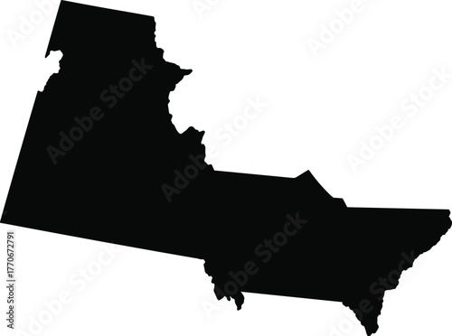Black Silhouette Vector of New York State Outline for Geographic, Educational, Political, Design, Map, and Infographic Use